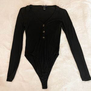 Charlotte Russe Black Bodysuit w/ Buttons